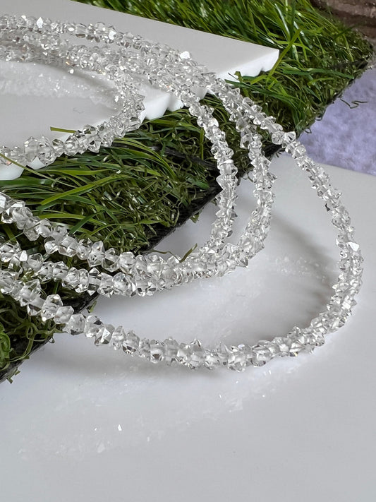Herkimer diamond strand, High quality drilled herkimer diamond beads strand for jewelry making