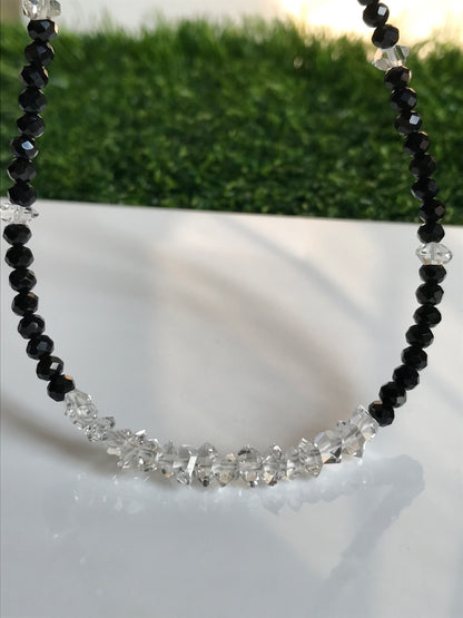 Herkimer Diamond Necklace, Natural herkimer diamond crystal beads necklace