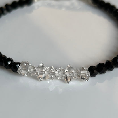 Herkimer Diamond Bracelet, Natural herkimer diamond crystal beads bracelet