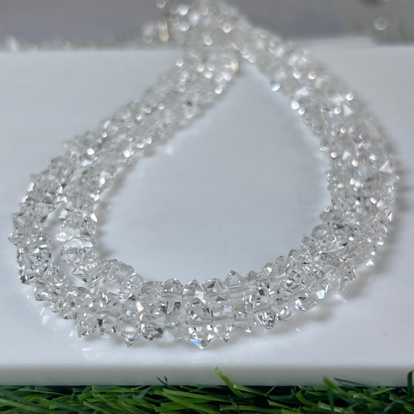 Herkimer diamond strand, High quality drilled herkimer diamond beads strand for jewelry making